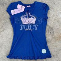 Blue Juicy Couture baby tee with crown detail #y2kfashion