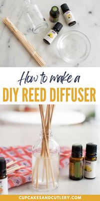 Learn how to make a DIY Reed Diffuser. With some of your favorite essential oils, it’s easy to make the house smell amazing, naturally with this homemade reed diffuser! This non-toxic home aromatherapy is easy to make and a great gift as well.