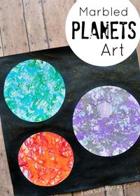 Learn about outer space and make this Preschool Space Craft for kids. Preschoolers will love using shaving cream to create this Marbled Planets Art.