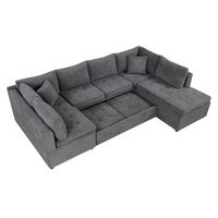 Sturdy Frame - Built with a strong, durable frame, this sofa offers reliable stability，and its solid structure is designed to withstand daily use and provide long-lasting support. Easy Conversion - Equipped with an advanced pull-out mechanism, this sofa bed effortlessly converts from a sofa to a bed in just a few simple steps, providing a hassle-free solution for extra sleeping space. Spacious Seating - The U-shaped design offers ample seating space, comfortably accommodating larger families or