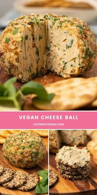 This vegan cheese ball is seriously delicious. It's creamy, super cheesy and packed with flavor. The perfect appetizer for parties! #vegan #dairyfree #plantbased | lovingitvegan.com