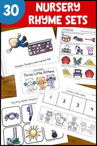 Illustrated Nursery Rhyme books and sequencing cards printables.