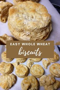 Easy Whole Wheat Biscuits | These biscuits are fluffy, delicious, and easy to make, come together in minutes! Perfect for brunch, biscuits and gravy, and so much more. #biscuits #quickbread #wholewheat #brunch