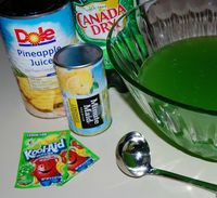 Green Punch - "Great punch for Halloween, Christmas and St. Patrick's Day, because of its beautiful bright green color!" #stpatrick'sday