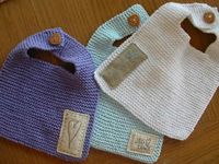 Garter stitch knitted bibs