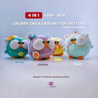 Chubby Chicks 4in1 Crochet Pattern Bundle Easy Chicken Plushie DIY Tutorial Amigurumi Chicken Holiday Gift Idea - Etsy