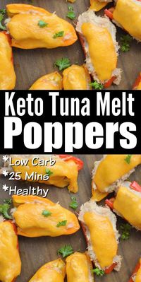 Keto Tuna Melt Poppers Recipe - Easy healthy Snack or Appetizer!#keto #ketotunamelt #tunapoppers