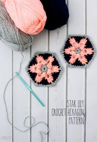 Star-Lily-Crochet-Hexagon* ༺✿ƬⱤღ http://www.pinterest.com/teretegui/✿༻