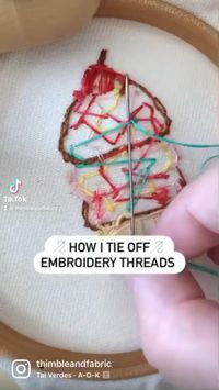 Difficulty: Easy     An easy video tutorial to show you how to tie your threads off at the back of your work. Useful for all types of sewing like cross stitch and dressmaking as well as embroidery