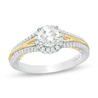 Enchanted Disney Anna 1 CT. T.W. Diamond Frame Split Shank Engagement Ring in 14K Two-Tone Gold