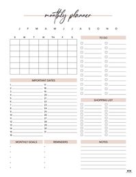 Monthly Planner Pages - FREE 2023 Planner Pages | Printabulls minimalistplanner #workplannerorganization #plannerestudosfaculdade #hifzplanner