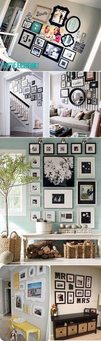 Gallery walls - elegant decor Artwork, photography display ideas. #Gallery