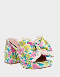 MACCIE YELLOW MULTI Block Heel Sandals | Women's Sandals – Betsey Johnson