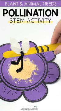 Pollination STEM Activity-Learn how we do this fun pollination demonstration when learning about plant and animal interdependence. Students make a model bee and simulate pollination using mac and cheese powder!