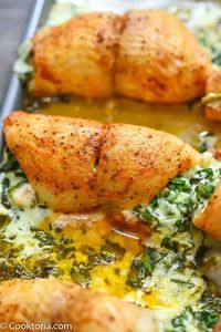 Spinach Stuffed Flounder | COOKTORIA