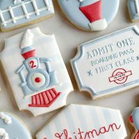 Morgan Saint on Instagram: "Chugga chugga, choo choo, Whitman is two🩵🚂🎈 Client had cutest invitation for inspo by @lucky_carpenter_art . Smoke stack design by @sumtercookieco and name design by @sweettoothlbk #cowtowncookieco #fortworthcookies #aledocookies #chuggachuggatwotwo #trainbirthday #trainbirthdayparty #chuggachuggachoochoo #whitmanistwo #2ndbirthday #2yearsold #boybirthday #traincookies"