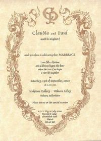 Invitation interior in LAUREL design (German Renaissance style)