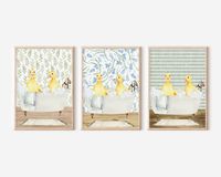 Rustic Farmhouse Bathroom Wall Art Prints - Bubble Bath Ducklings - Kids Bathroom Decor - Nursery Bathroom - Digital Download by NicheprintsCo on Etsy