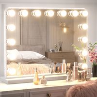 Latitude Run® Venetian Lighted Hollywood Frame Makeup Mirror with 3 Color Lights & Memory Function & Reviews | Wayfair