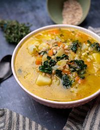 Pearl Barley Soup with Leek and Potatoes