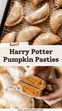 Inspired by the beloved Harry Potter series, these magical Pumpkin Pasties feature a buttery cinnamon pastry dough filled with sweet pumpkin and topped with a perfect glaze.