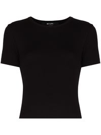 Find KSUBI Short-sleeved Cropped T-shirt on Editorialist. black cotton round neck short sleeves straight hem