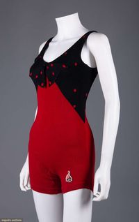 Swimsuit, wool, no label available, 1930-1940