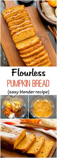 Flourless Pumpkin Bread. As fluffy and moist as traditional pumpkin bread but without the flour!