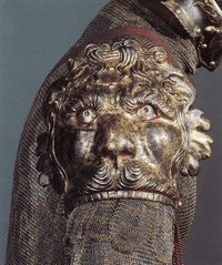 The armor designed during the Renaissance is my absolute favorite... incredible detaining!  (A lion encrusted right pauldron c1550.)  ~Splendor