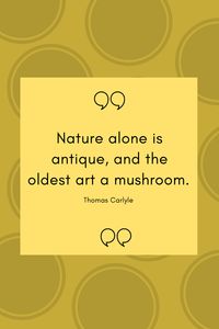 Nature alone is antique, and the oldest art a mushroom. - Thomas Carlyle #mushroom #food