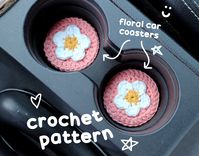 THIS IS A DIGITAL PDF CROCHET PATTERN, NOT THE ACTUAL FINISHED ITEM SHOWN IN PHOTOS! This floral car coaster pattern is perfect for adding some personality to your car cupholders! ⭐ Great for beginners.  ⭐ Written in standard US crochet terms, includes detailed English instructions, and has photo references. ⭐ This design has been tested. Pattern will be available for download immediately after payment has been cleared. How to download: https://help.etsy.com/hc/en-us/articles/115013328108-How-to