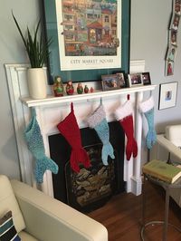 Mermaid Tail Christmas Stockings by CosmicPepperini on Etsy