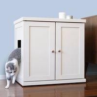 The Refined Feline The Refined Litter Box - Wood Cat Litter Box Enclosure Cabinet with Drawer, Modern Style & Reviews | Wayfair