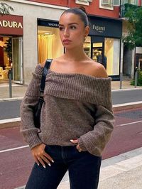 Long Sleeve Off Shoulder Sweater