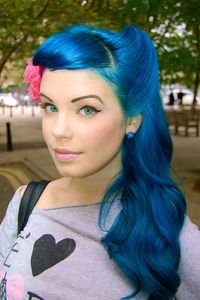 Bright blue hair