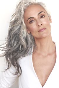 Model: Claudine Penedo agent: Carol Scott cscott@cesdtalent.com Photographer:Brian Parillo Photography, Grey hair, silver hair, natural grey hair, silver fox, mature model, classic model, Claudine Penedo, CESD talent