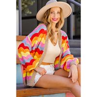 Rainbow Striped Cute Knit Cardigan