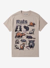 Everything you need to know about the greatest species on earth is right on this tee! Identify some critters with this informative shirt on  featuring an infographic of different rats.100% cottonWash cold; dry lowImportedListed in men'sunisex sizes