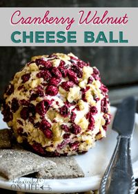 Cranberry Walnut Cheese Ball | What's your favorite festive appetizer? This Cranberry Walnut Cheese Ball  is a beautiful way to start any holiday meal! If I could eat whatever I chose for holiday get togethers,