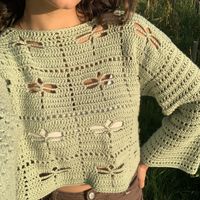 Crochet Dragonfly Sweater PDF Pattern - Etsy