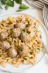 These Instant Pot Swedish Meatballs and Noodles are an easy one pot meal made in the pressure cooker! Made in 30 minutes or less. #instantpot #pressurecooker #meatballs #recipe #recipes