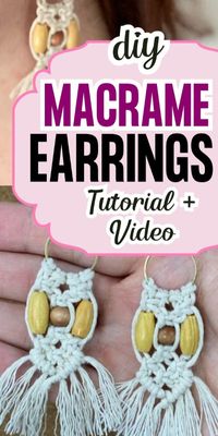 This easy DIY Macrame Earrings Tutorial is perfect for beginners and comes with a video guide to show you every knot. Whether you’re sprucing up your own jewelry collection or crafting a thoughtful gift, these macrame earrings are as fun to make as they are to wear! How To Macrame Earrings Macrame Earrings Tutorial How To Make Macrame Earrings Diy How To Make Macrame Jewelry Tutorial Step By Step