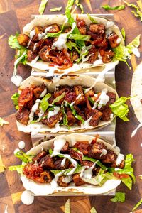 Blackened Tofu Tacos with Caramelized BBQ Onions are packed with delicious flavor and exciting textures! Gluten-free.