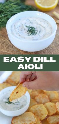 This Dill Aioli recipe is easy, filled with garlicky lemony flavor amplified with fresh dill. It is creamy, velvety and perfect for dipping fries, roasted veggies, chicken or fish. Best part? It takes no time to make thanks to a genius shortcut hack.