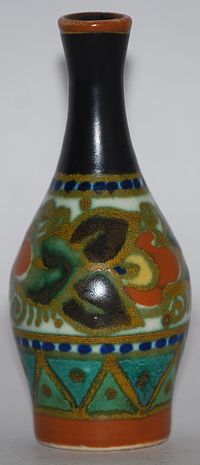 Gouda Pottery 1923 Danier Miniature Vase Artist Signed from Just Art Pottery