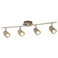 Searchlight Samson Antique Brass 4 Light LED Split-Bar Spotlights - 6604AB  Add style to your bathroom with this fully adjustable split-bar spotlight in antique brass finish. Using 4 lights and a frosted glass effect allows for a gentle warming spread of illumination. This item has a rating of IP44, meaning that it is fully splash proof and suitable for use in a bathroom setting.  Product Details       Brand: Searchlight     Product Code: 6604AB     Finish: Metal Antique Brass     Dimensions: (H