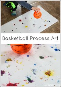 March Madness inspired basketball process art for kids from And Next Comes L