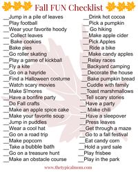 50 FUN Fall activities checklist, most of which are totally free to do and a great list to have during the holidays! Love free printables! via @thetypicalmom