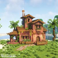 Airtug’s Instagram profile post: “First attempt at a Mediterranean style home, what do you guys think? Inspired by Mythical Sausages Afterlife SMP storage building and…”