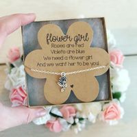 This is the perfect way to "pop" the question to your flower girl to be! Surprise her with a necklace to wear on your big day or to thank her for being a part of your wedding day. I can personalize the card with your Flower Girls name. Just add the information at the check out window! THE LOVE LEIGH GIFT PROMISE: We guarantee our products and ensure that you will be 100% happy with your purchase! Please see our testimonial section and our 7,000 plus sales from our previous Etsy shop! If there is